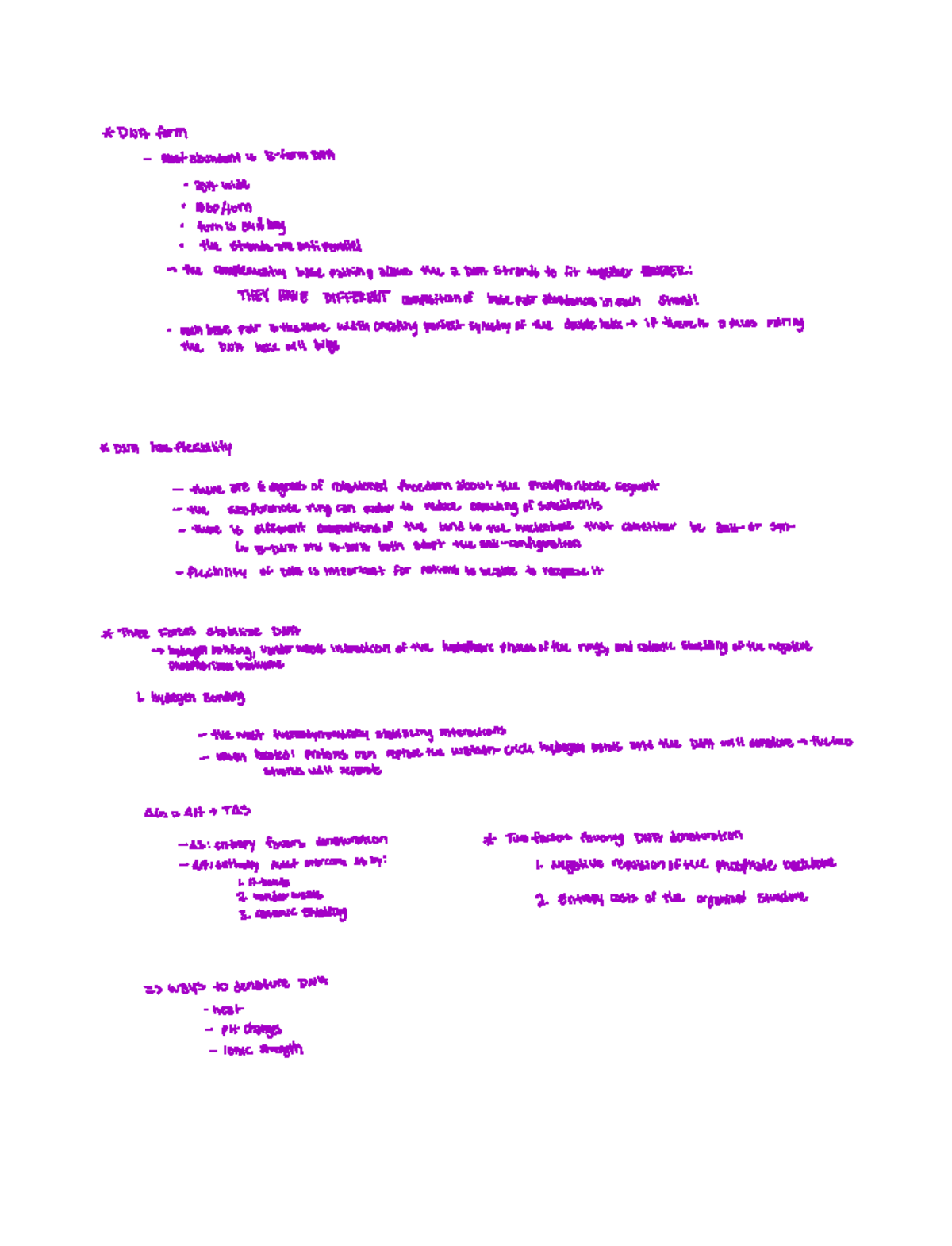 BB 492 Lecture 7 notes - DNAform mostabundantis BformDNA 20Awide ...