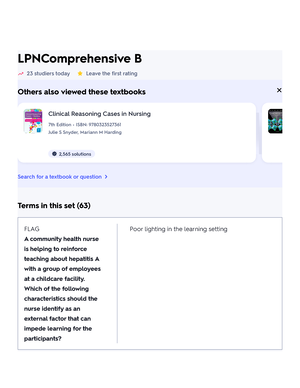 RN Comprehensive Online Practice 2019 A With NGN-tap Flashcards Quizlet ...