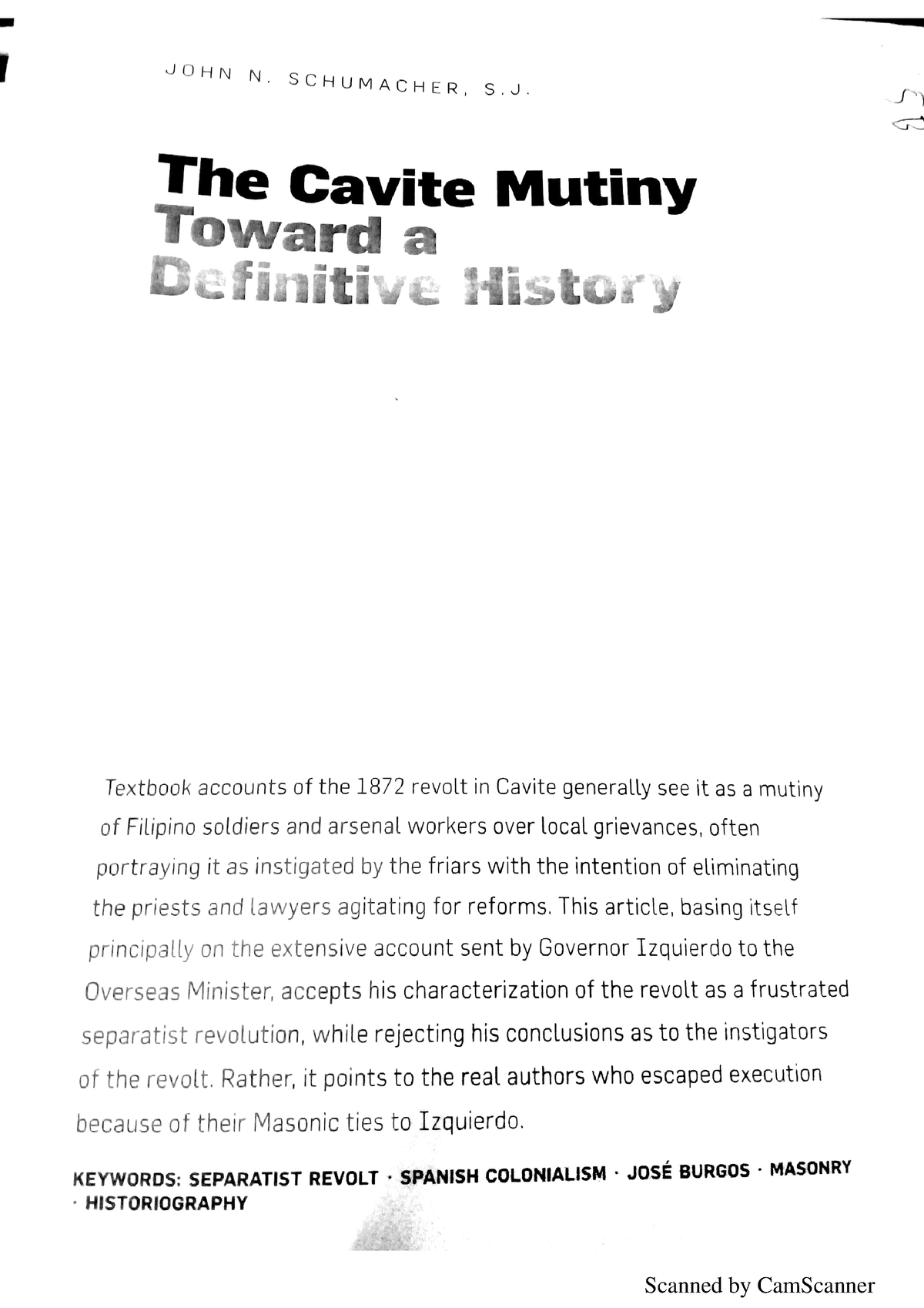 3C Schumacher, Jhon. 2011 . The Cavite Mutiny Toward a definitive ...