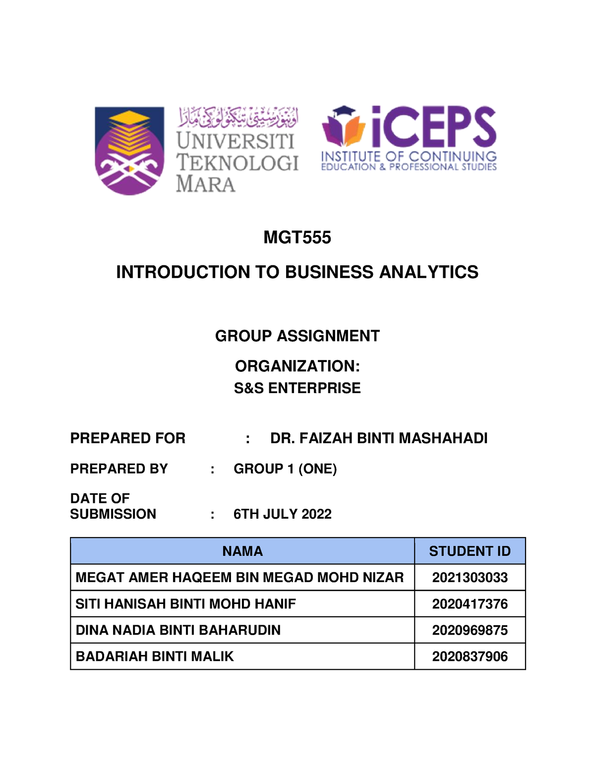 contoh group assignment mgt