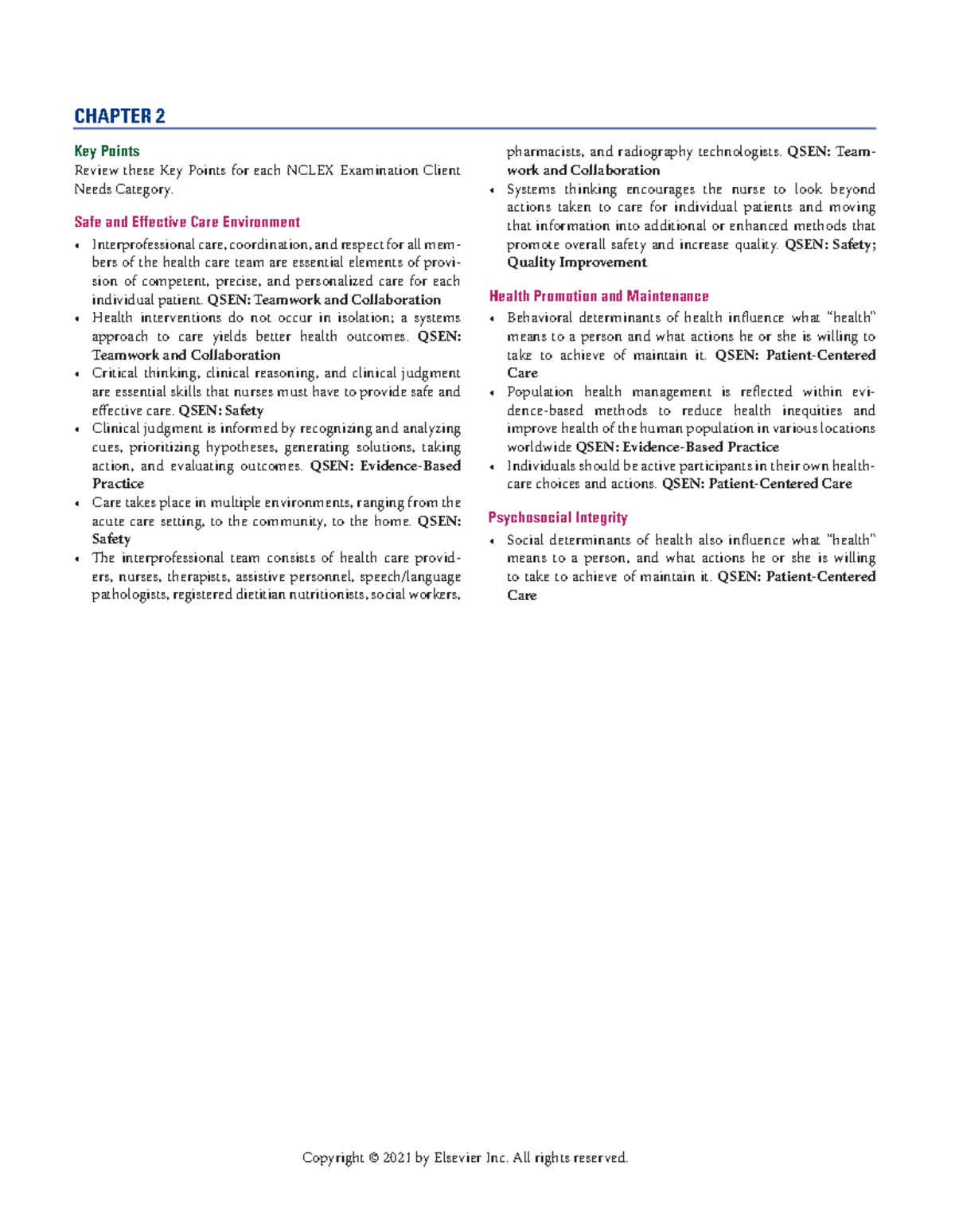 Chapter 002 Iggy, Medical Surgical CHAPTER 2 Key Points Review these