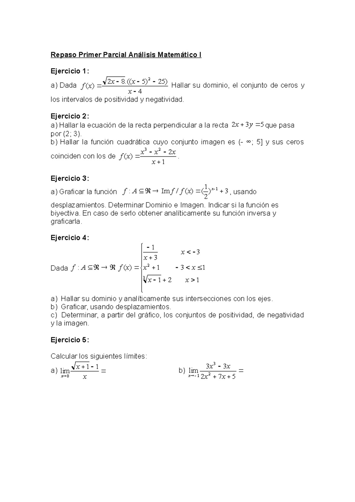 Práctica de Evaluación-Primer Parcial - Repaso Primer Parcial Análisis ...