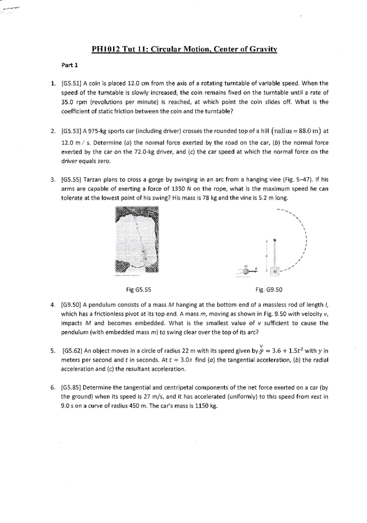 Physics A Tutorial 11 Solution Ph1012 Ntu Studocu