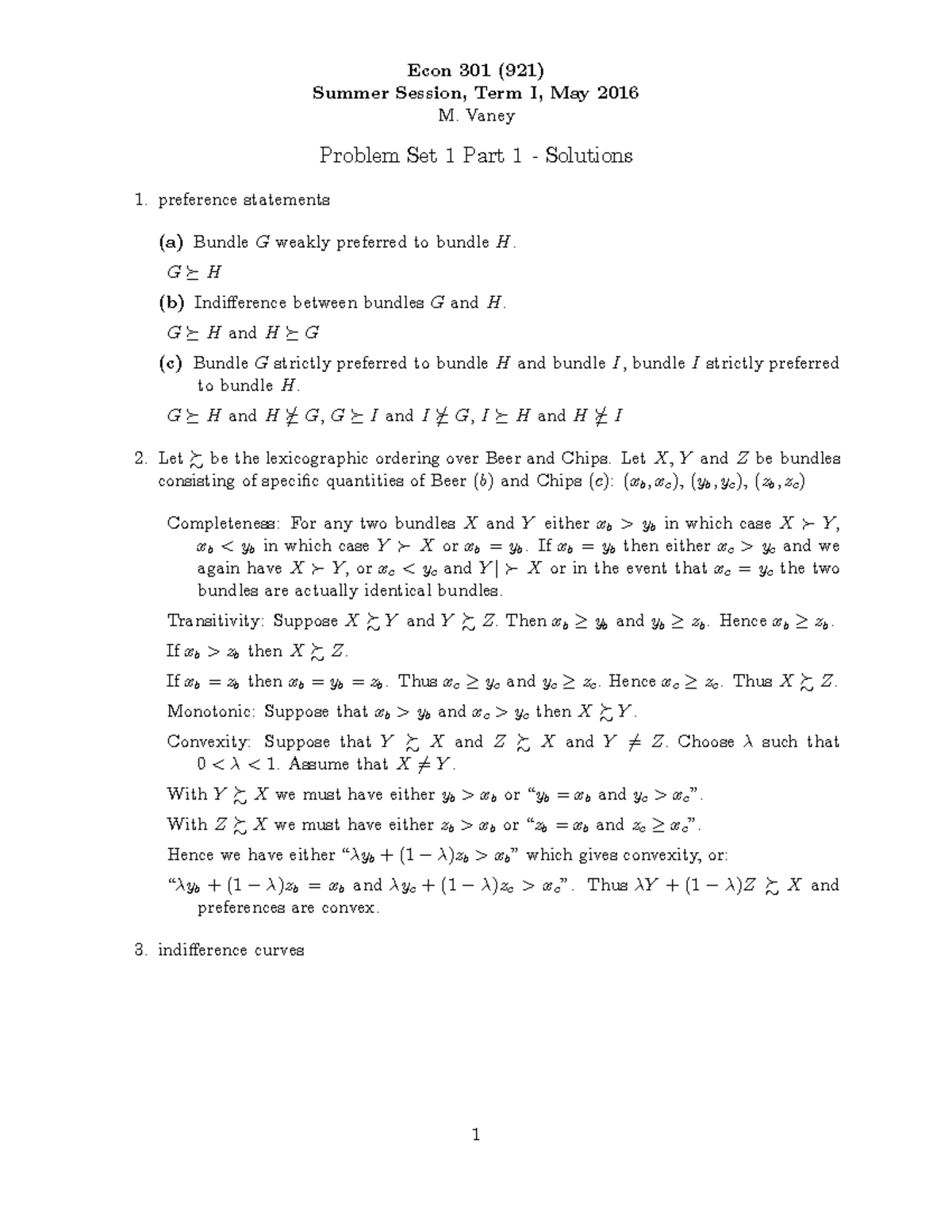 16se301ps1soln - Problem Set 1 Solution - Econ 301 (921) Summer Session ...