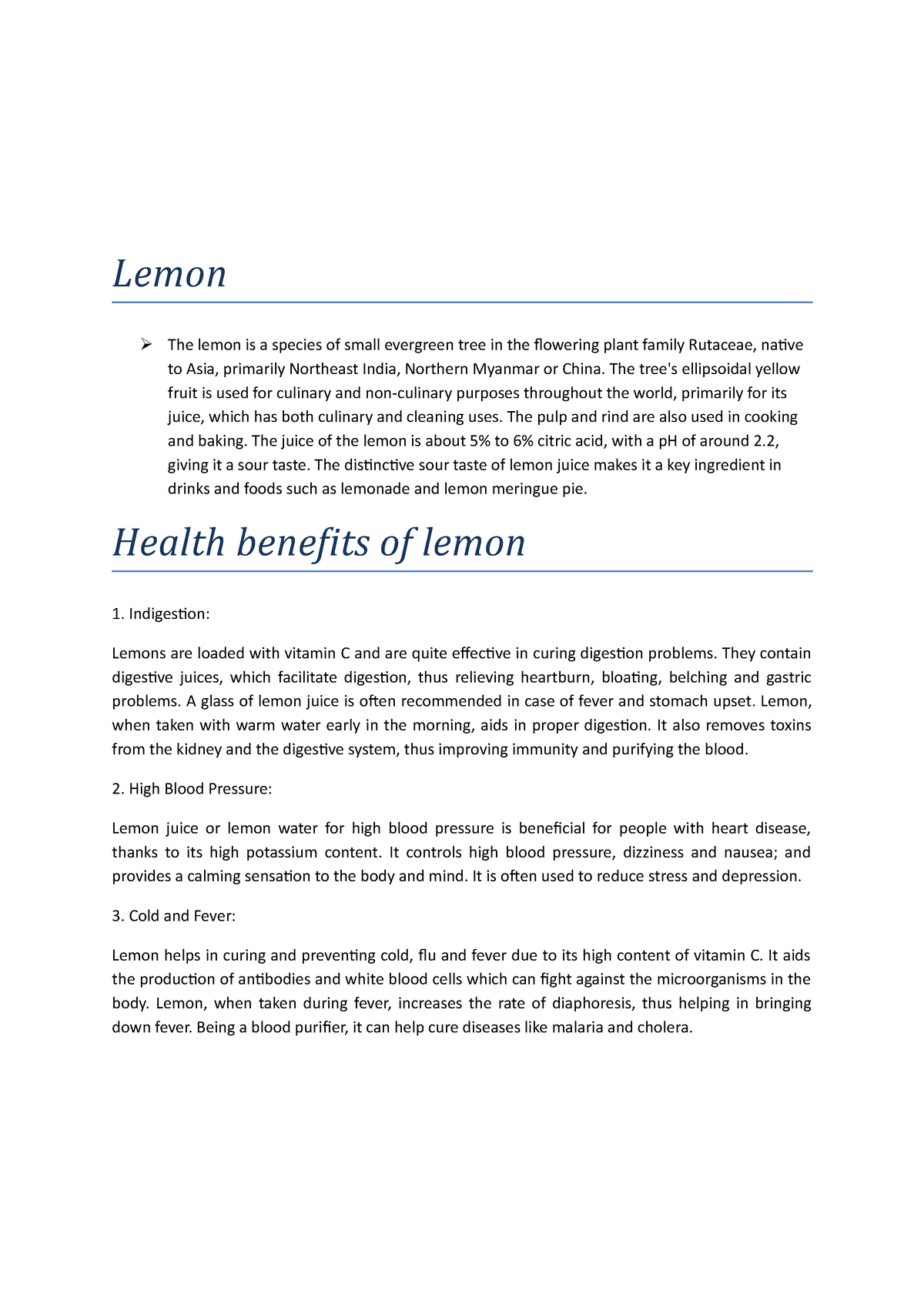 lemon clot essay