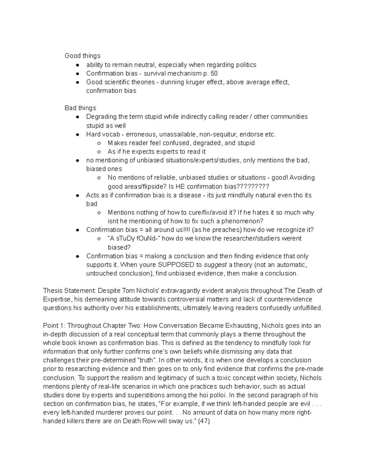 Death of expertise outline analysis Good things ability to remain