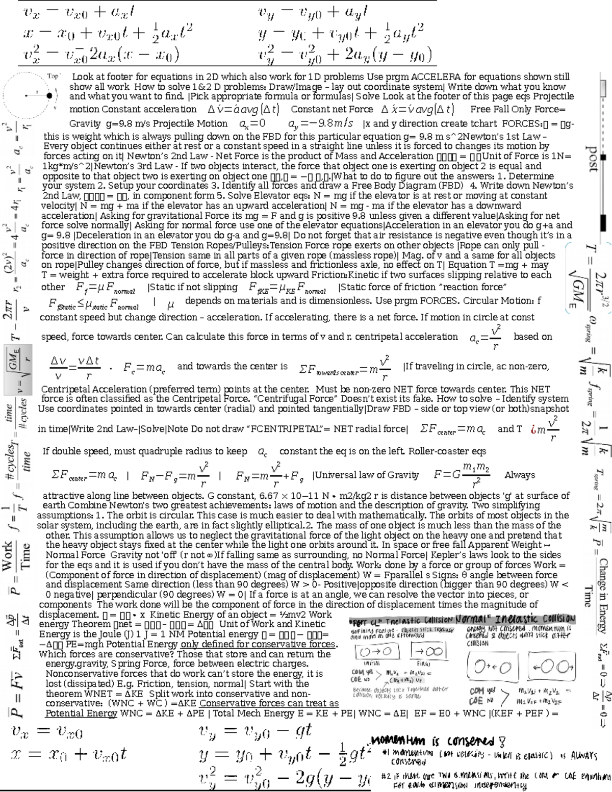 Exam 2 cheat sheet vr2 - Winter Semester with Prof. Guenther - Look at ...