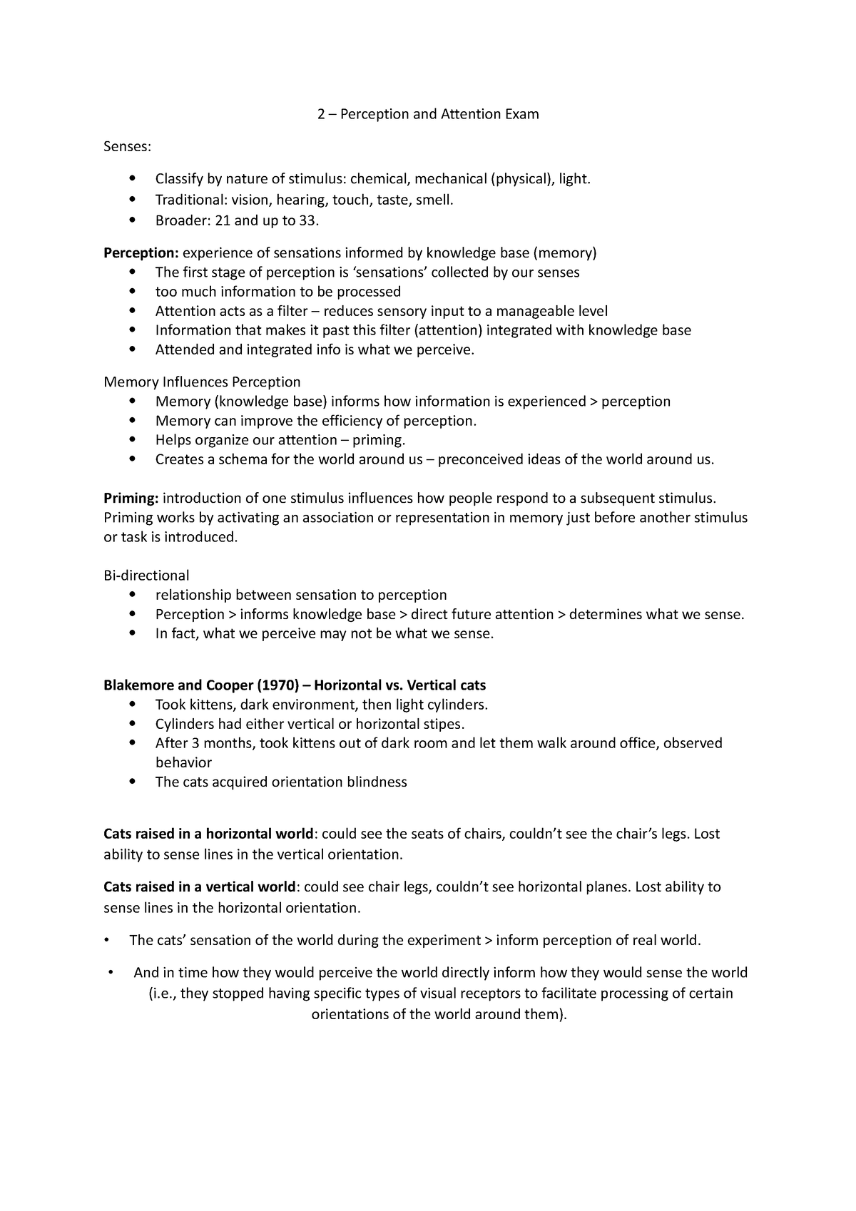 2 - Perception and Attention Exam - 2 – Perception and Attention Exam ...