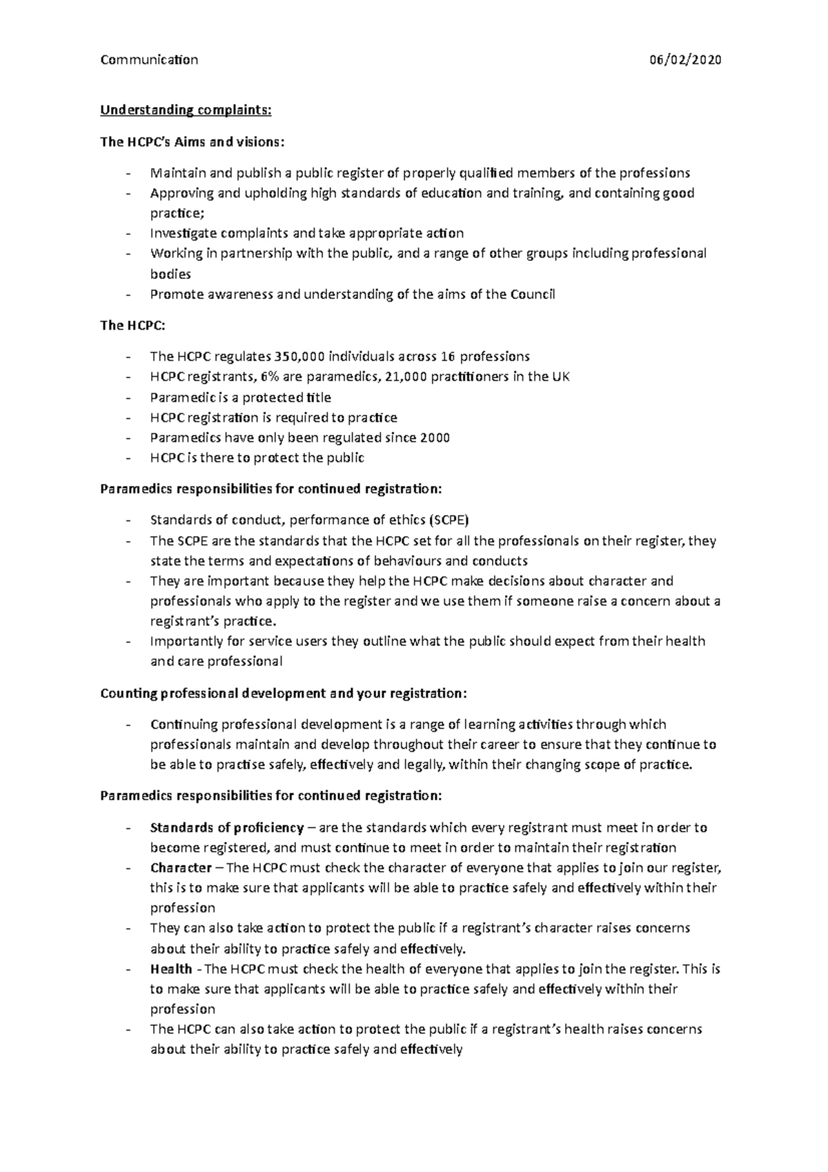 Understanding complaints - Communication 06/02/ Understanding ...