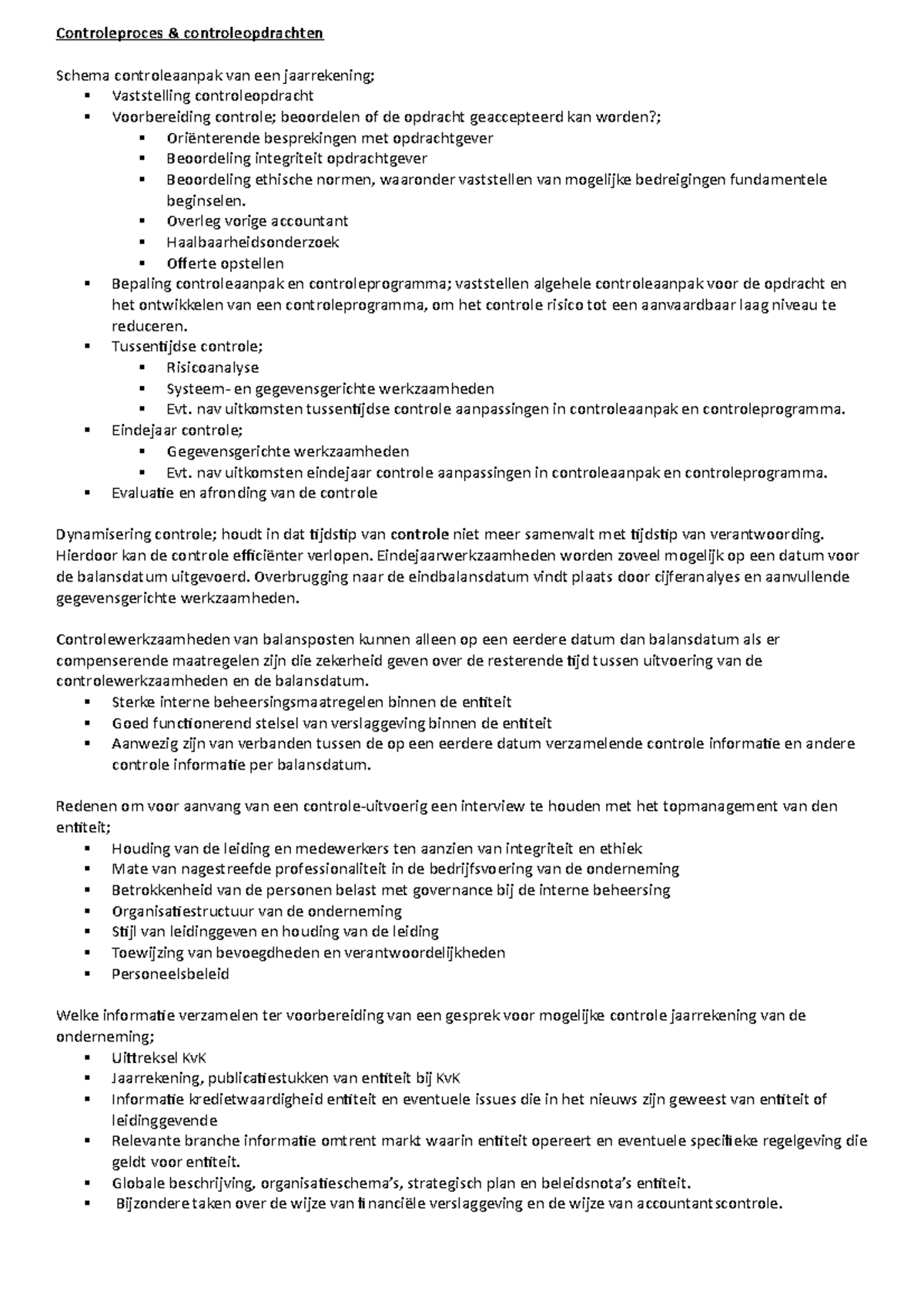 Opdrachten praktijk van audit en assurance - Controleproces ...