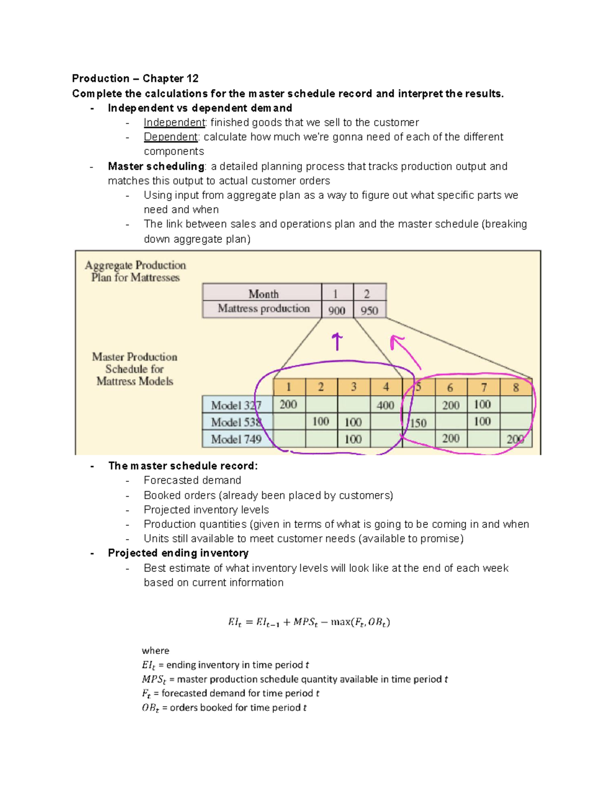 SCM 301 Final - Production – Chapter 12 Complete The Calculations For ...