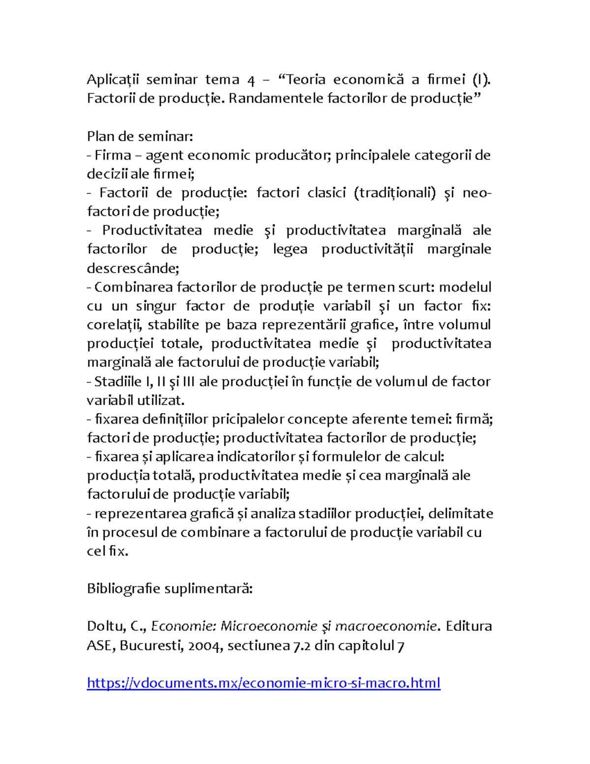 Aplicatii modif tema 4 - Teoria producatorului - partea I. Factorii de ...