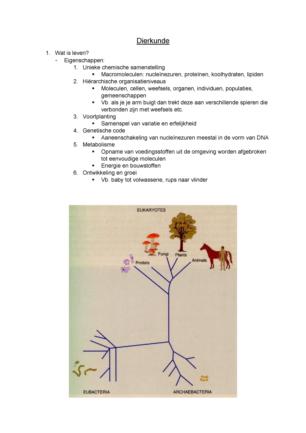 Dierkunde - Hoofdstuk 1 ( Inleiding) - Warning: TT: Undefined Function ...