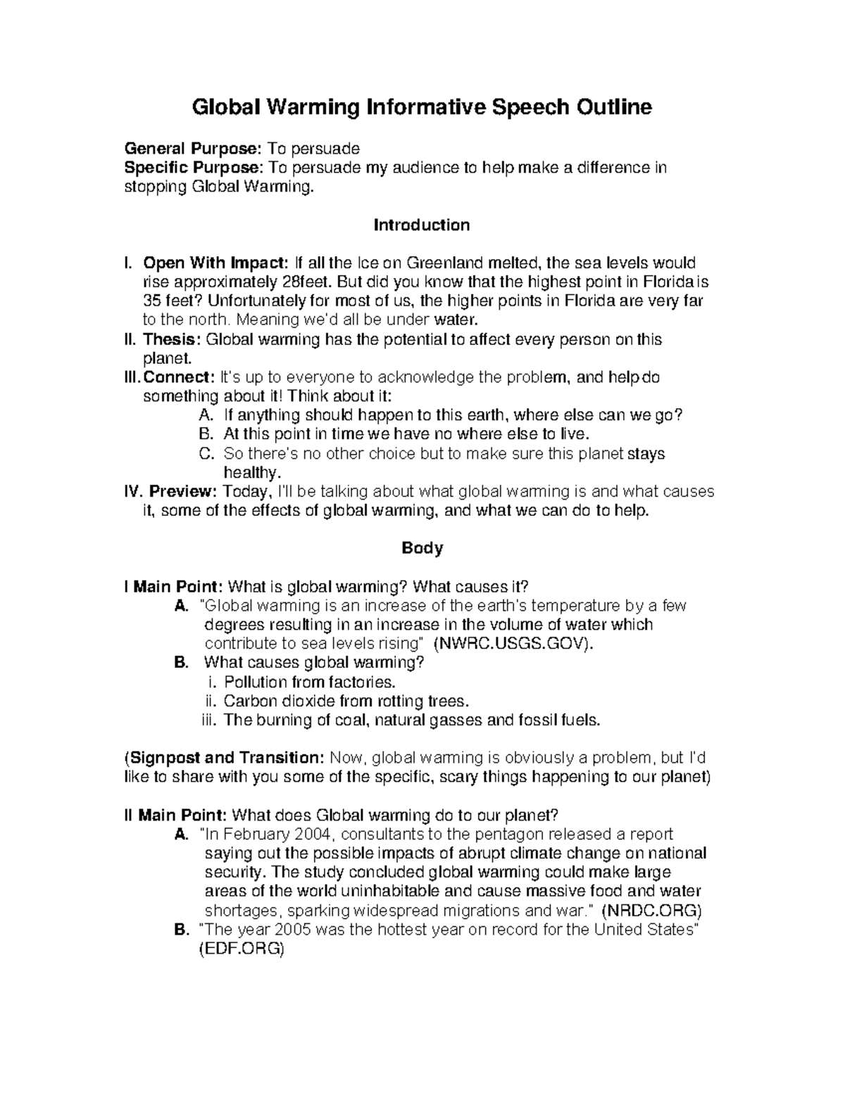 write a speech on global warming with diagram