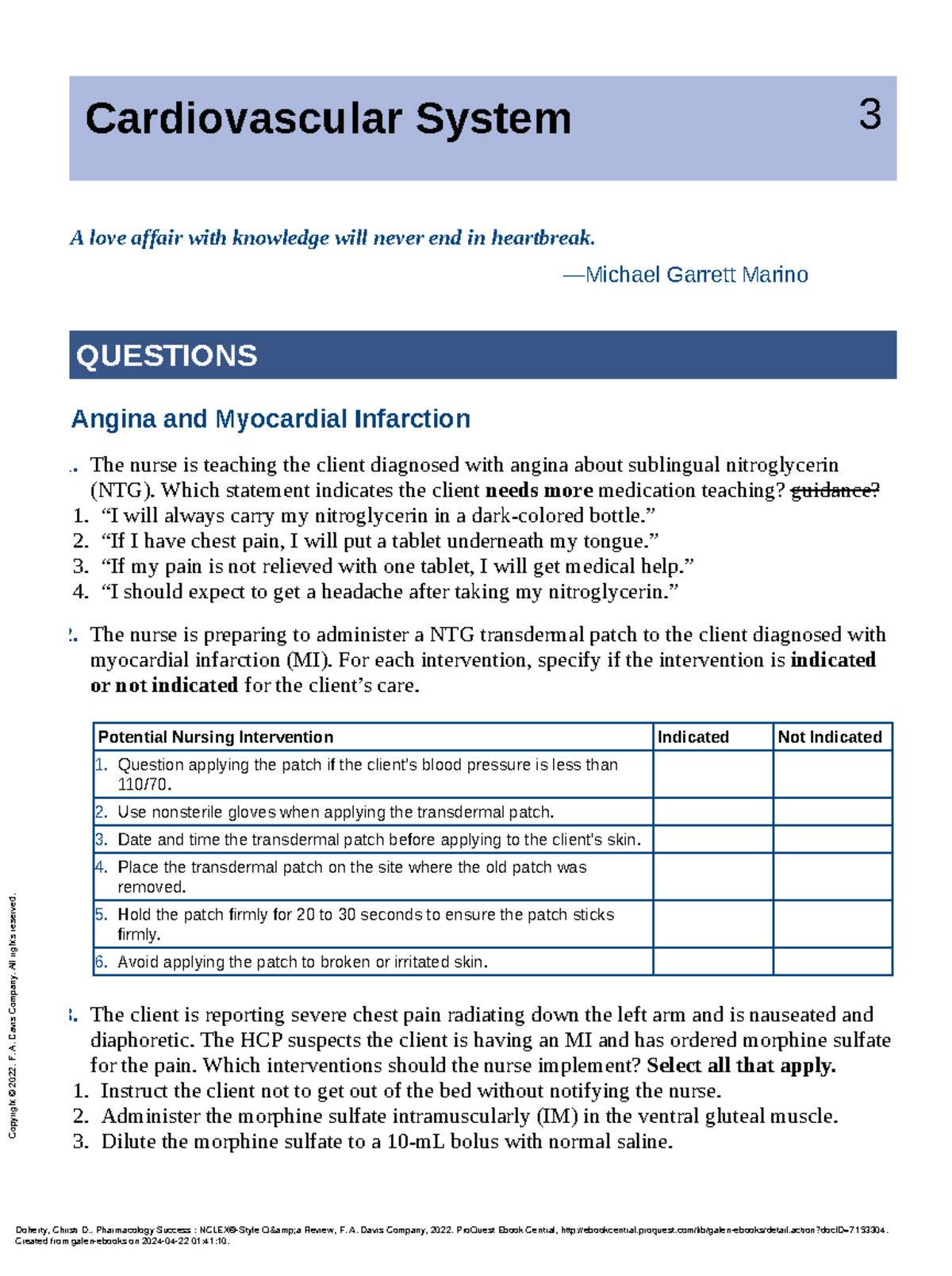 Pharmacology Success Nclex®-Style Q& a Review - (Pg 71-90 ...