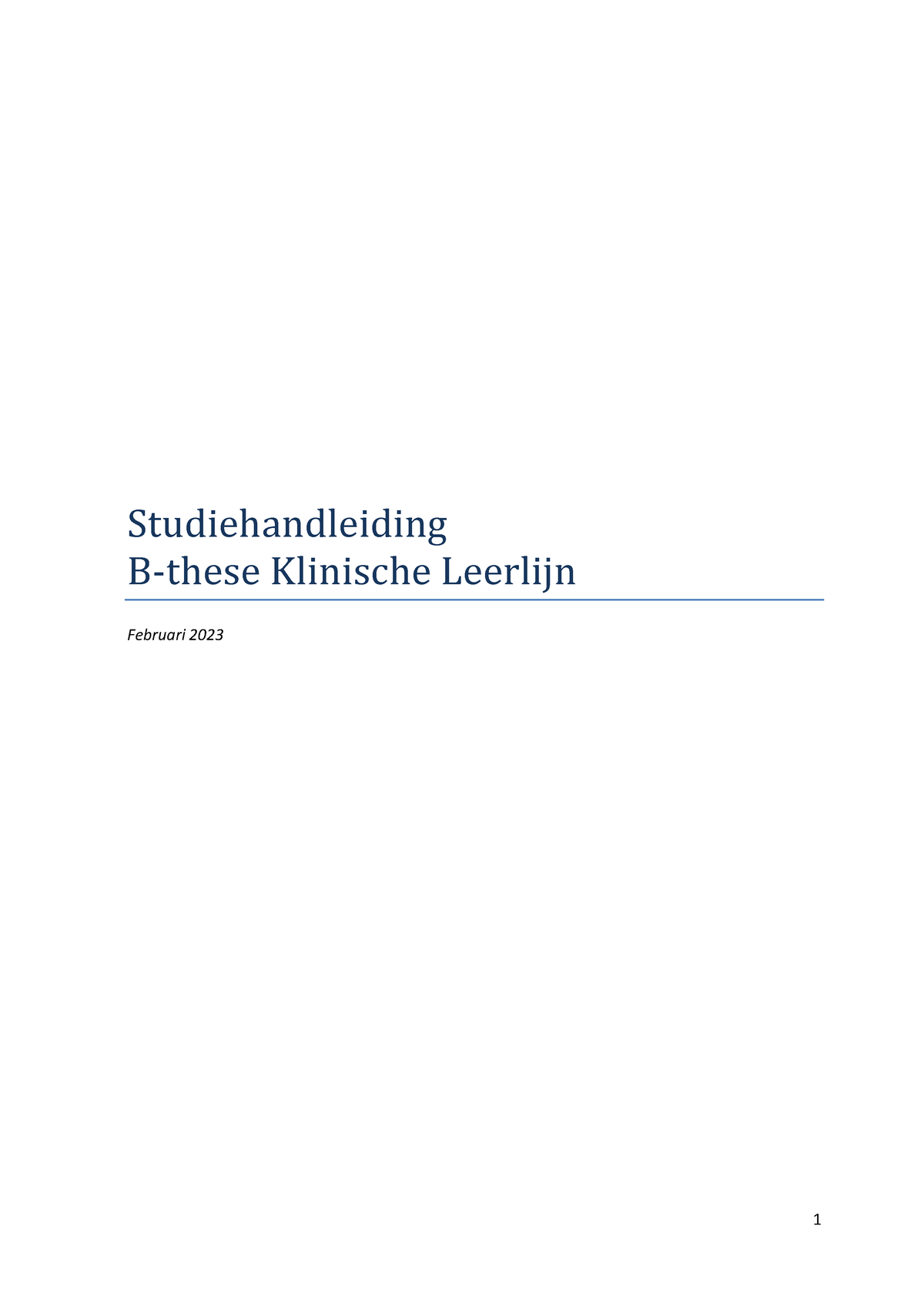 B-these Handleiding Klinische Leerlijn 2022-2023 - Studiehandleiding B ...