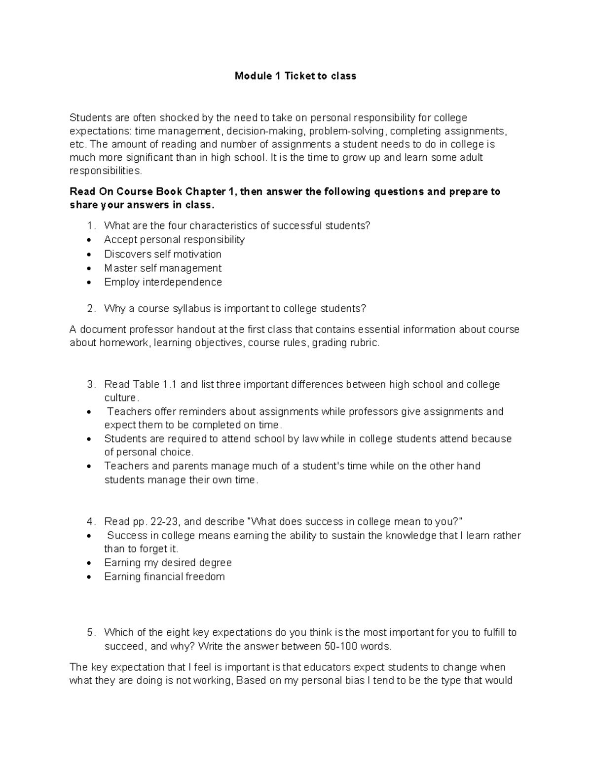 Module+1+Ticket+to+class+ - Module 1 Ticket to class Students are often ...