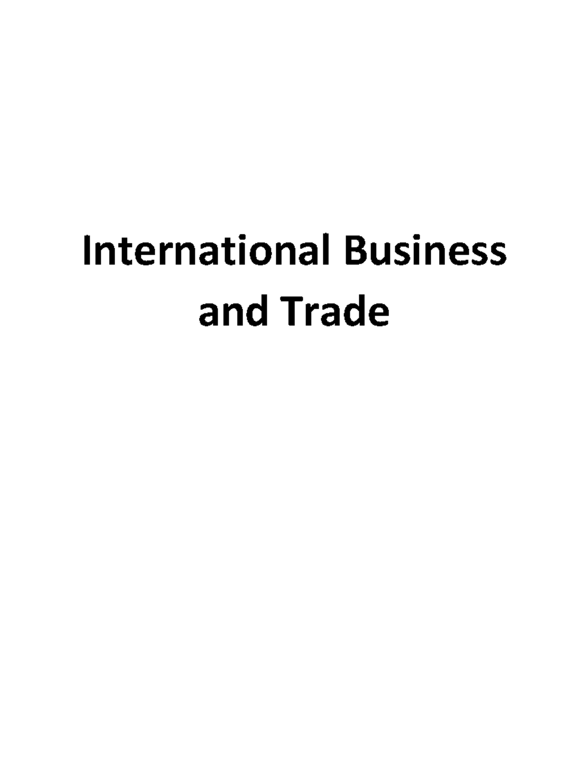 Lesson 1 In International Business And Trade - International Business ...