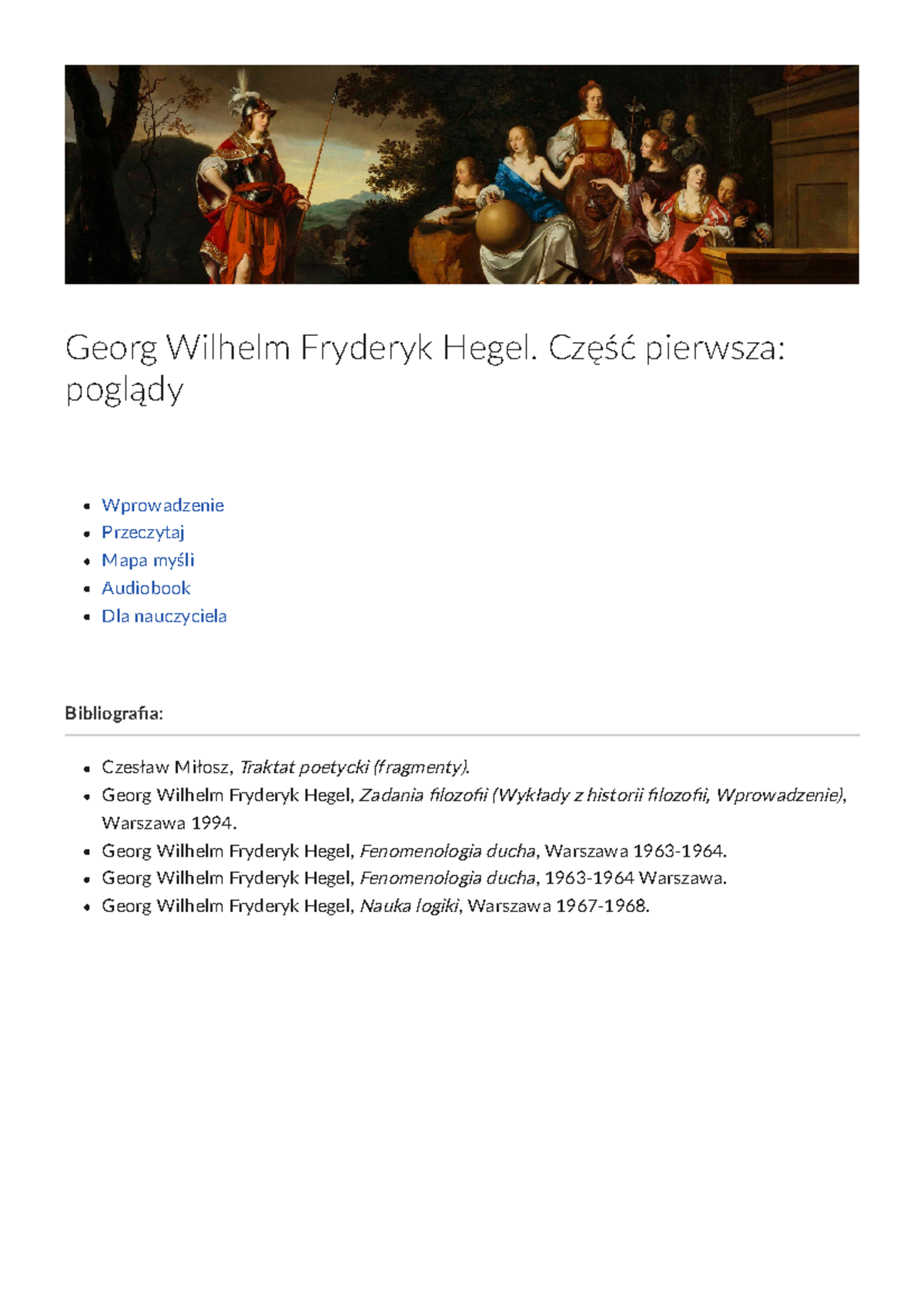 Georg Wilhelm Fryderyk Hegel Cze - Cz [ Pierwsza: Pogl Dy Wprowadzenie ...