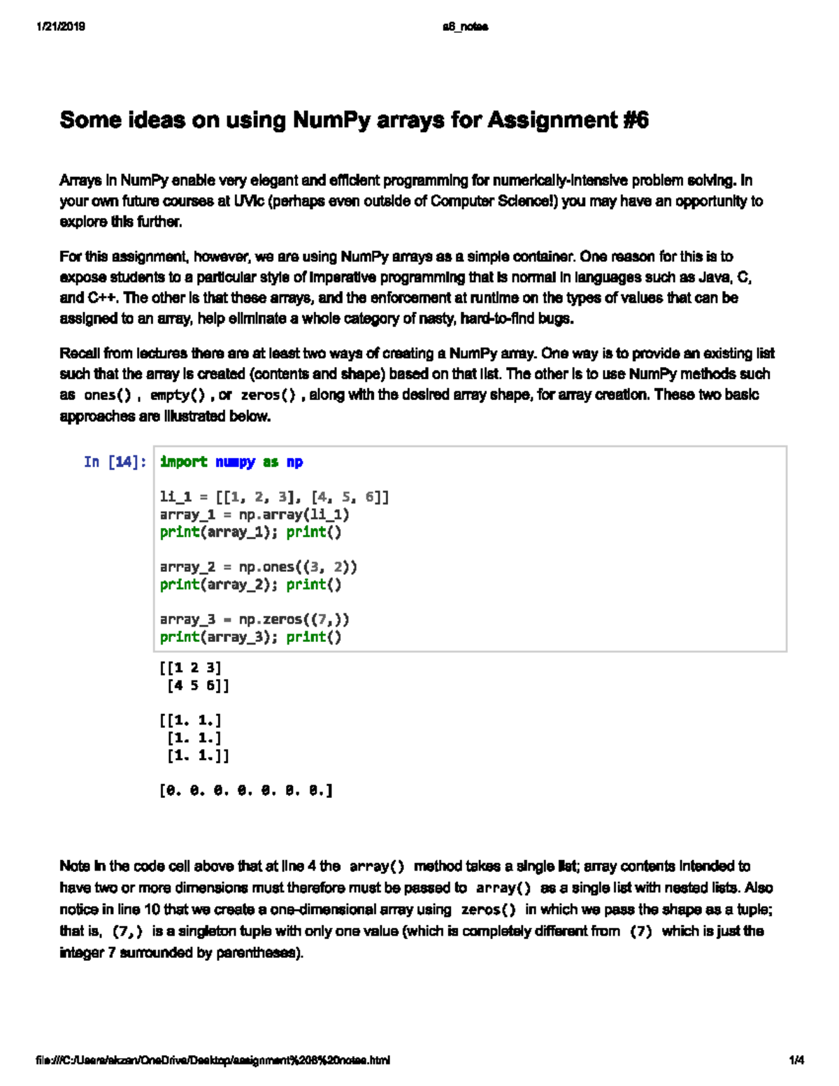 assignment 6 array statistics project stem