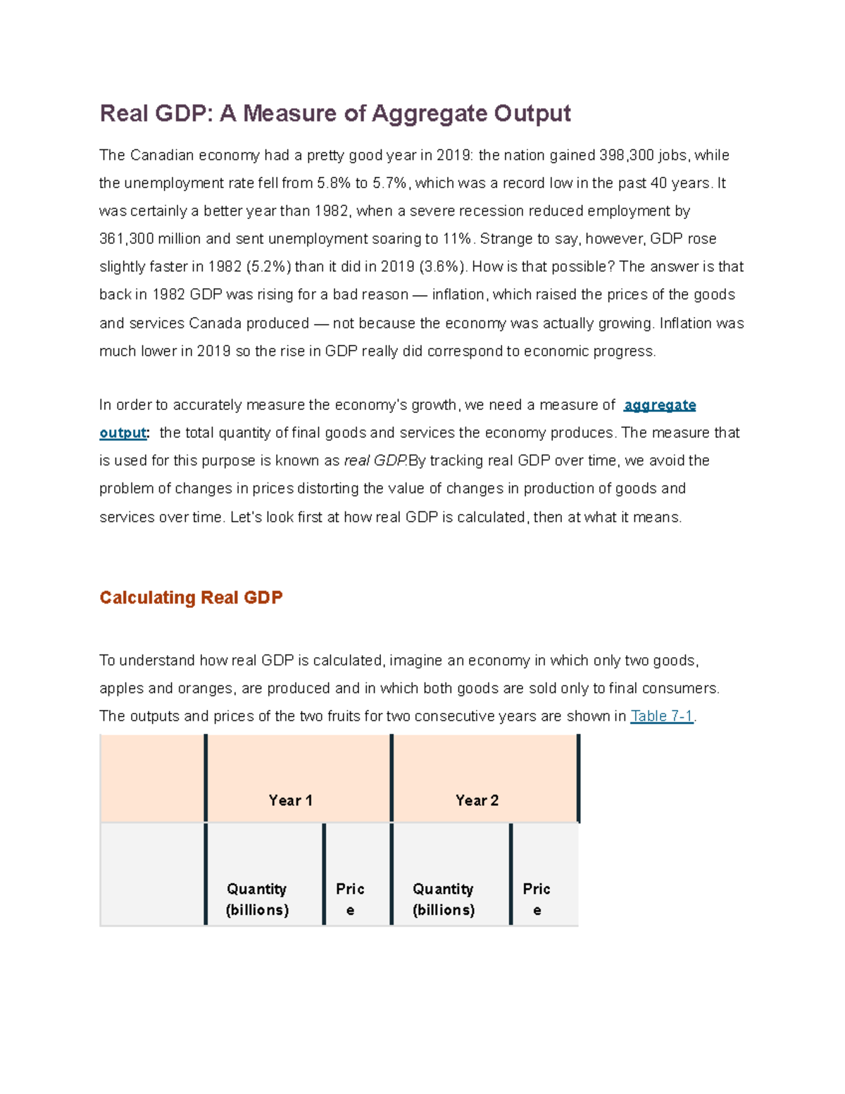 MGEA05-18 - Lecture notes for final and midterm. - Real GDP: A Measure ...