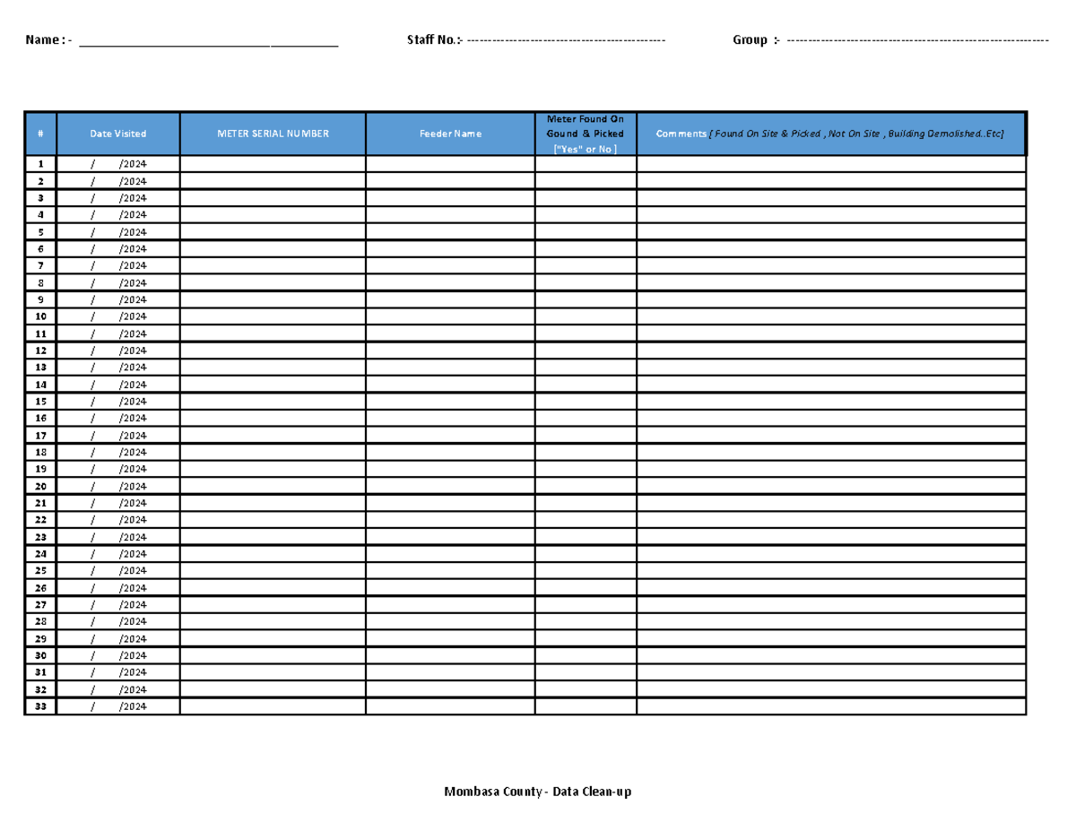 ( 7 ) Field Notes - Report - Print 42 Copies Back To Back - Date ...