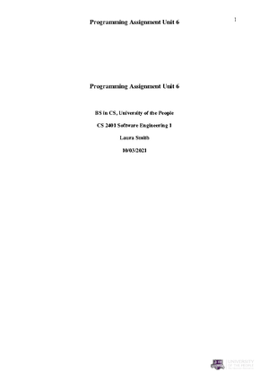 CS 2401 Programming Assignment Unit 6 - Programing Assignment Unit 6 ...
