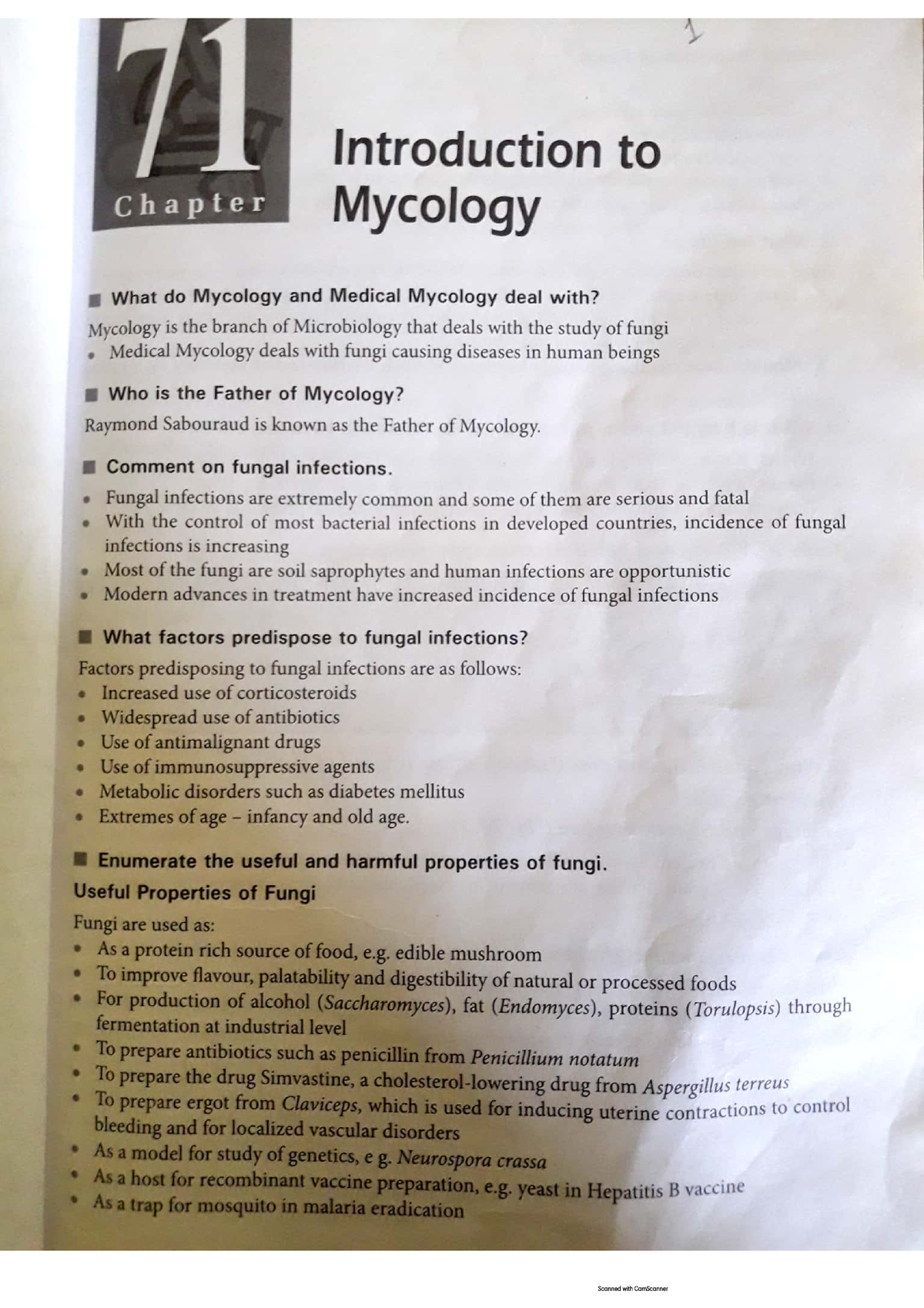 S6 Medical (Mycology) - It Is Lecture Note - Medical Microbiology - Studocu