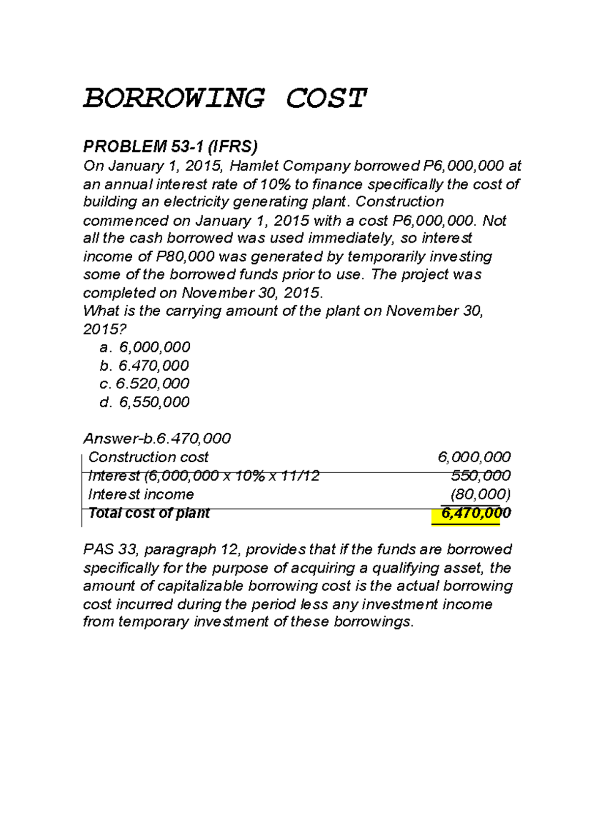 pas-23-borrowing-cost-compress-borrowing-cost-problem-53-1-ifrs-on