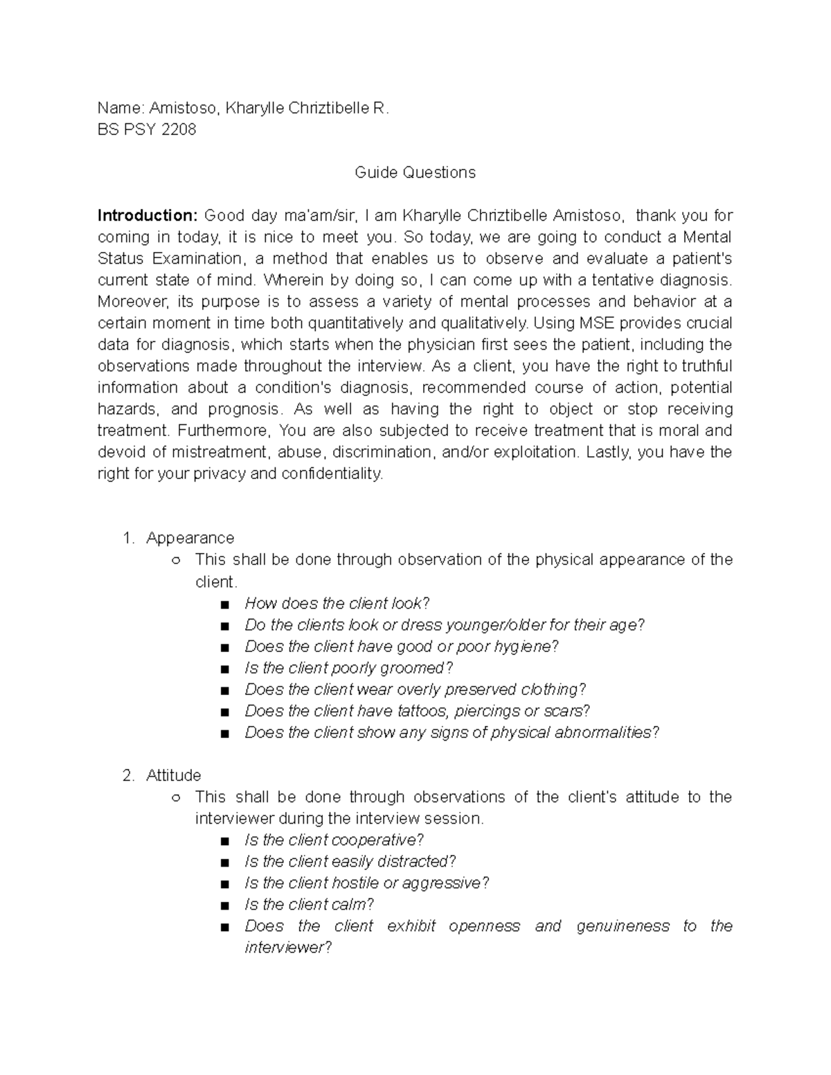 MSE - MSE - Name: Amistoso, Kharylle Chriztibelle R. BS PSY 2208 Guide ...