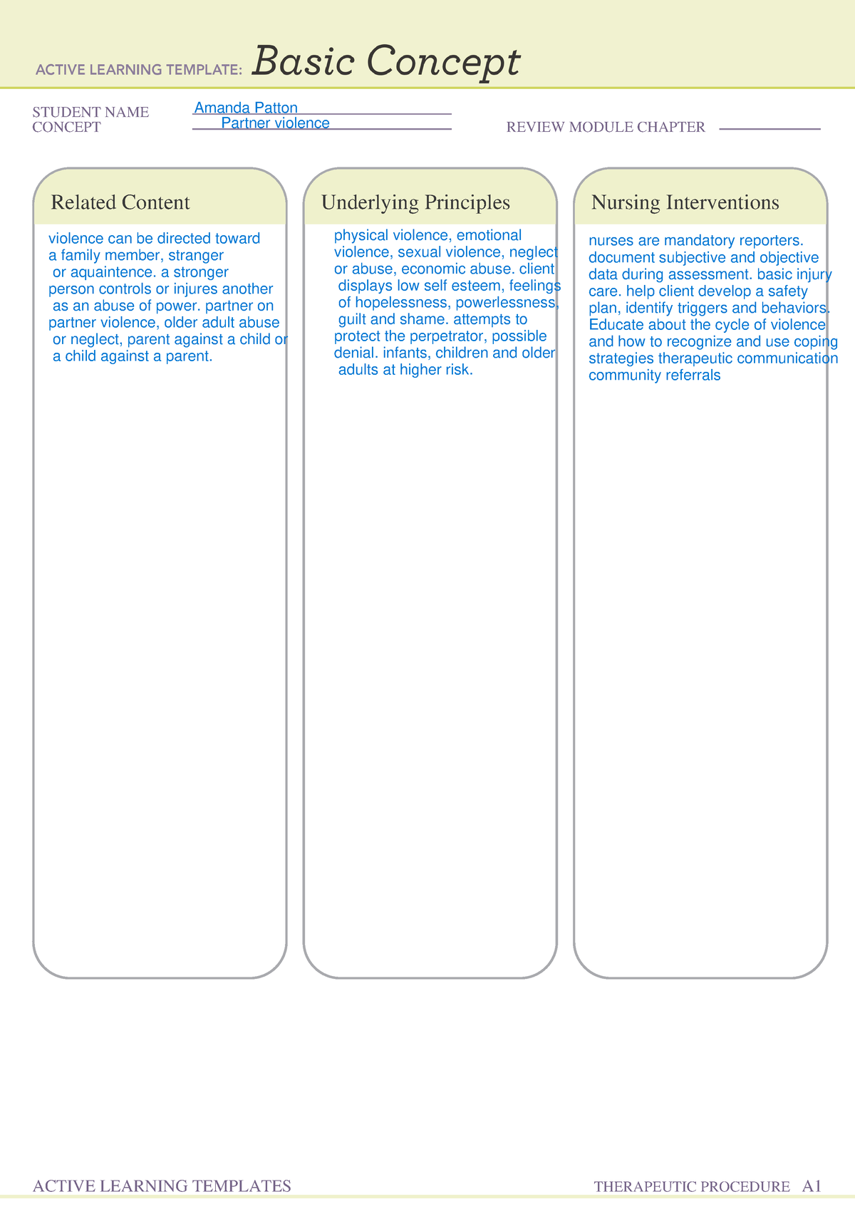 Basic Concept Mental health - Nsg4058 - STUDENT NAME CONCEPT REVIEW ...