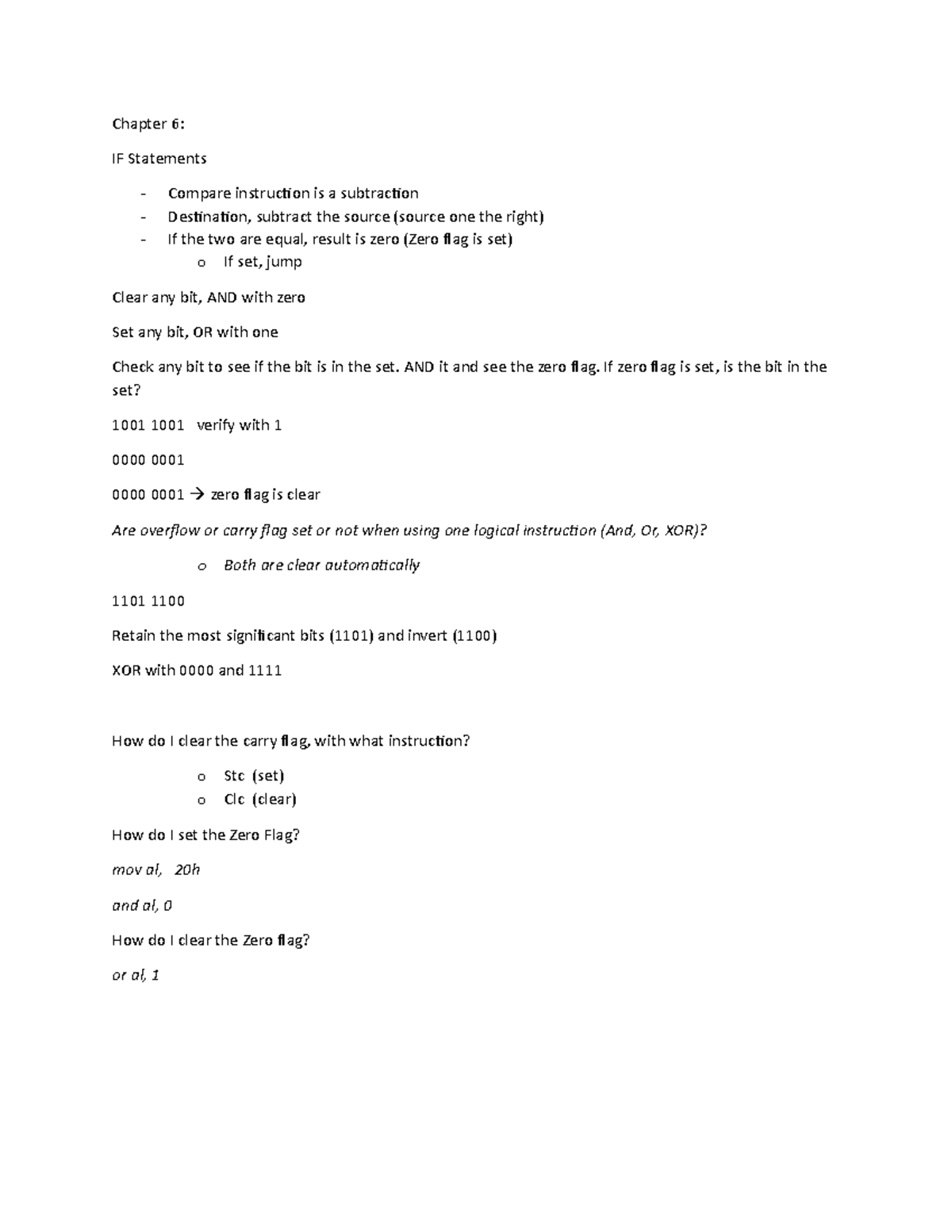 Finish CH. 6 - Lecture notes 16 - Chapter 6: IF Statements - Compare ...