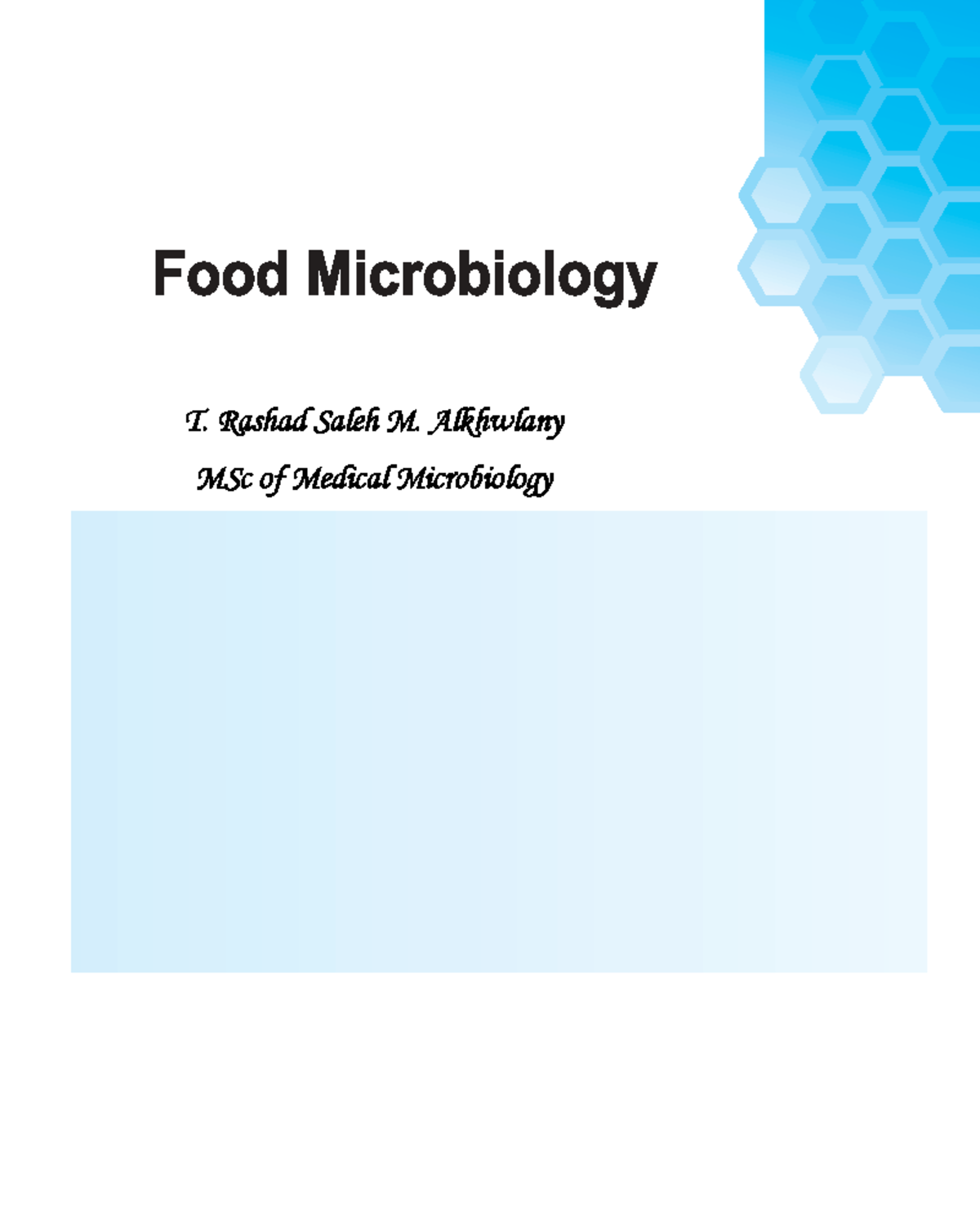 Food Microbiology 11 - T. Rashad Saleh M. Alkhwlany Msc Of Medical 