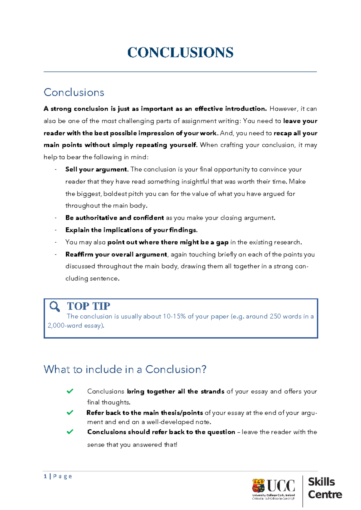 Conclusions - conc - 1 | P a g e CONCLUSIONS
