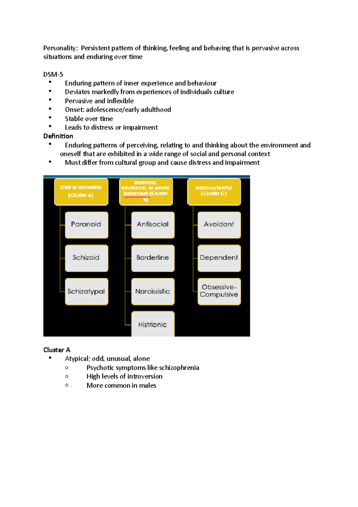 Personality disorders - Personality: Persistent pattern of thinking ...