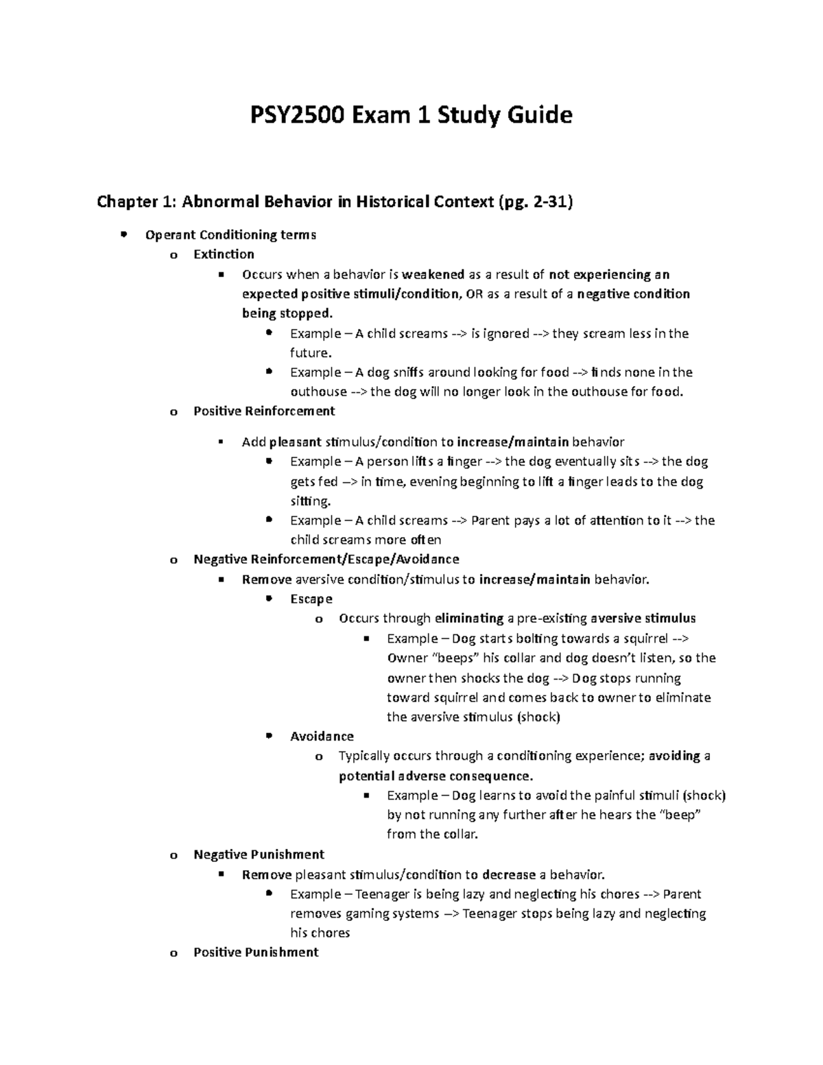 PSY2500Exam1Study Guide - PSY2500 Exam 1 Study Guide Chapter 1 ...