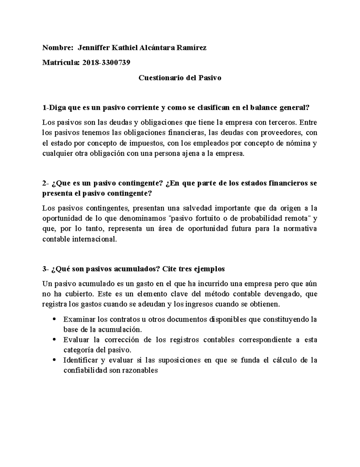 3 Cuestionario Del Pasivo CONTABILIDAD Ll UASD Studocu