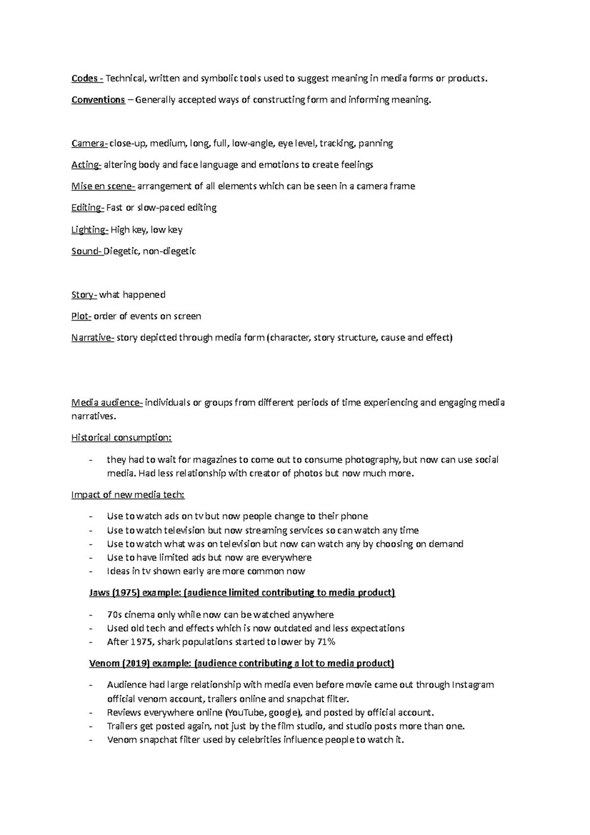 Media Exam - Codes - Technical, written and symbolic tools used to ...