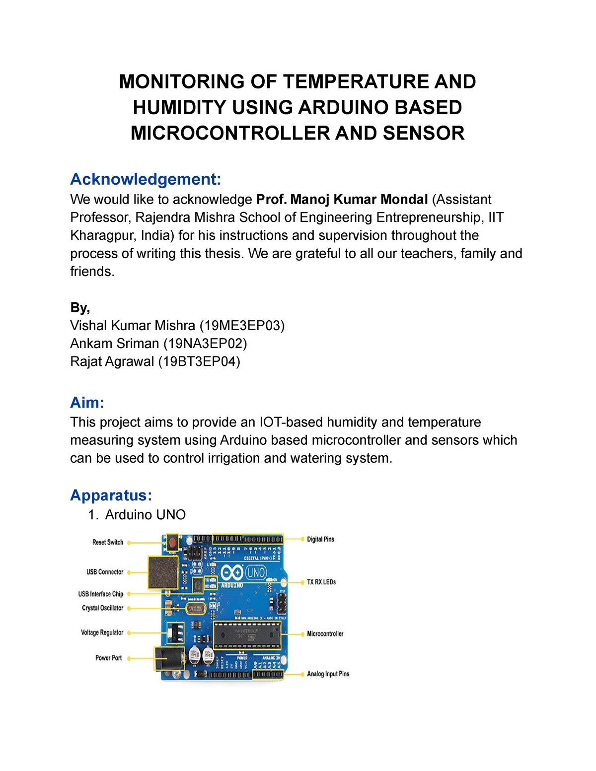 arduino based projects thesis