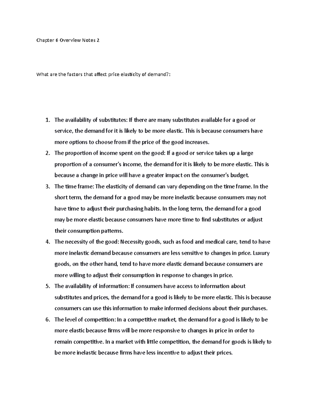 Chapter 6 Overview Notes Part 2 - Chapter 6 Overview Notes 2 What are ...