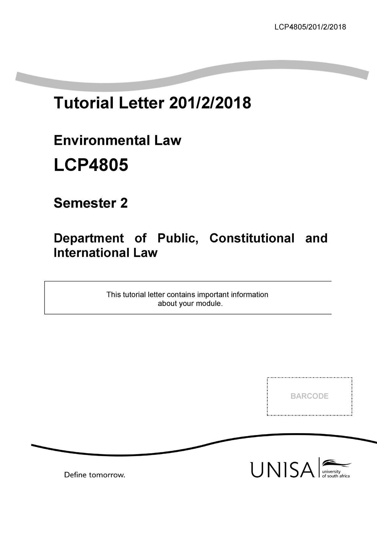 Tutorial Letter 2012 2018 - LCP4805 - Unisa - Studocu