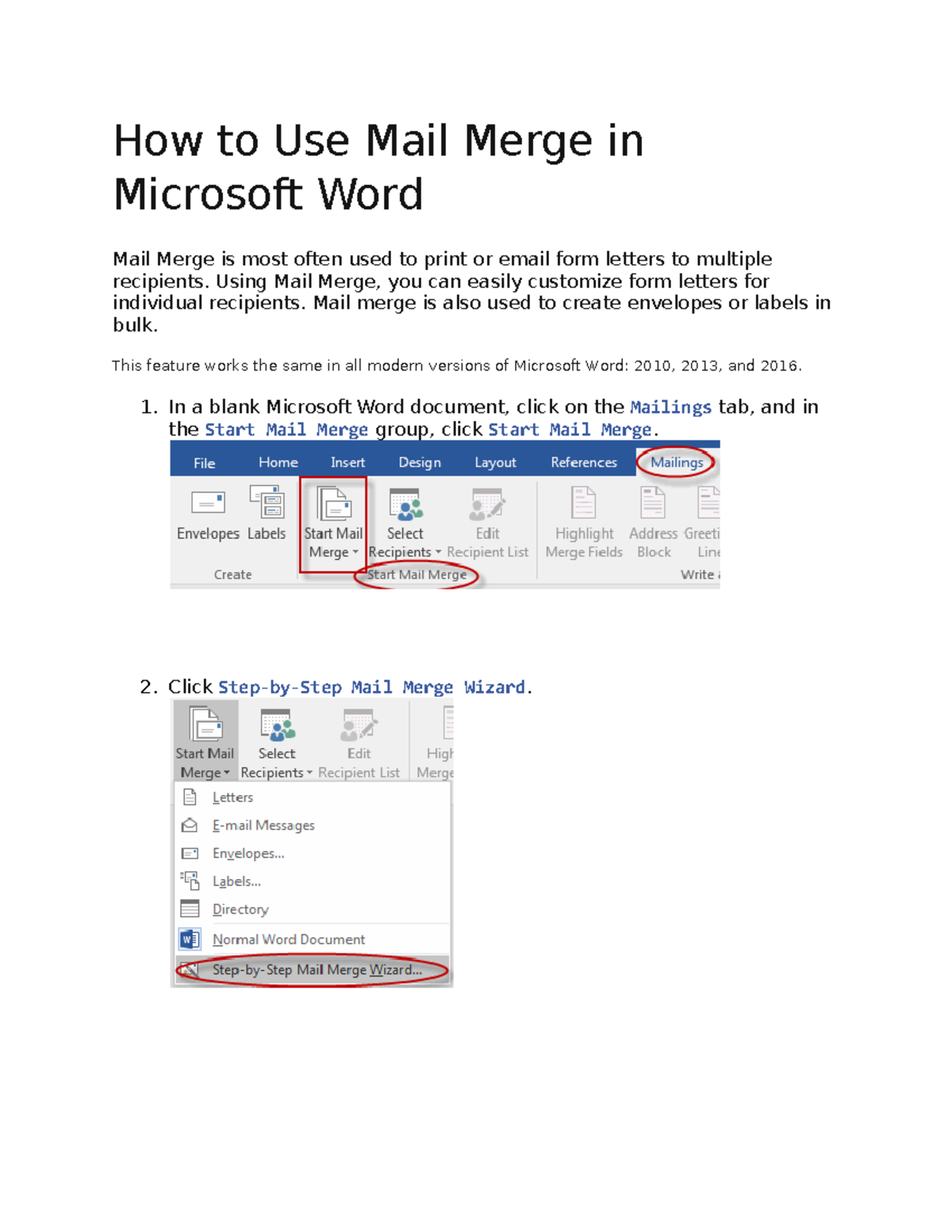 How to: Easy Envelope Mail Merge in MS Word