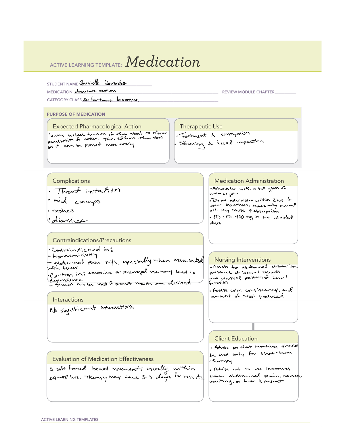 Docusate Sodium ATI template NUR2212L ATI medication Page 1 of 1