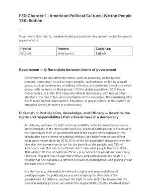 Govt 2306 Final Exam Review - GOVT 2306 -Final Exam Review LECTURE ...