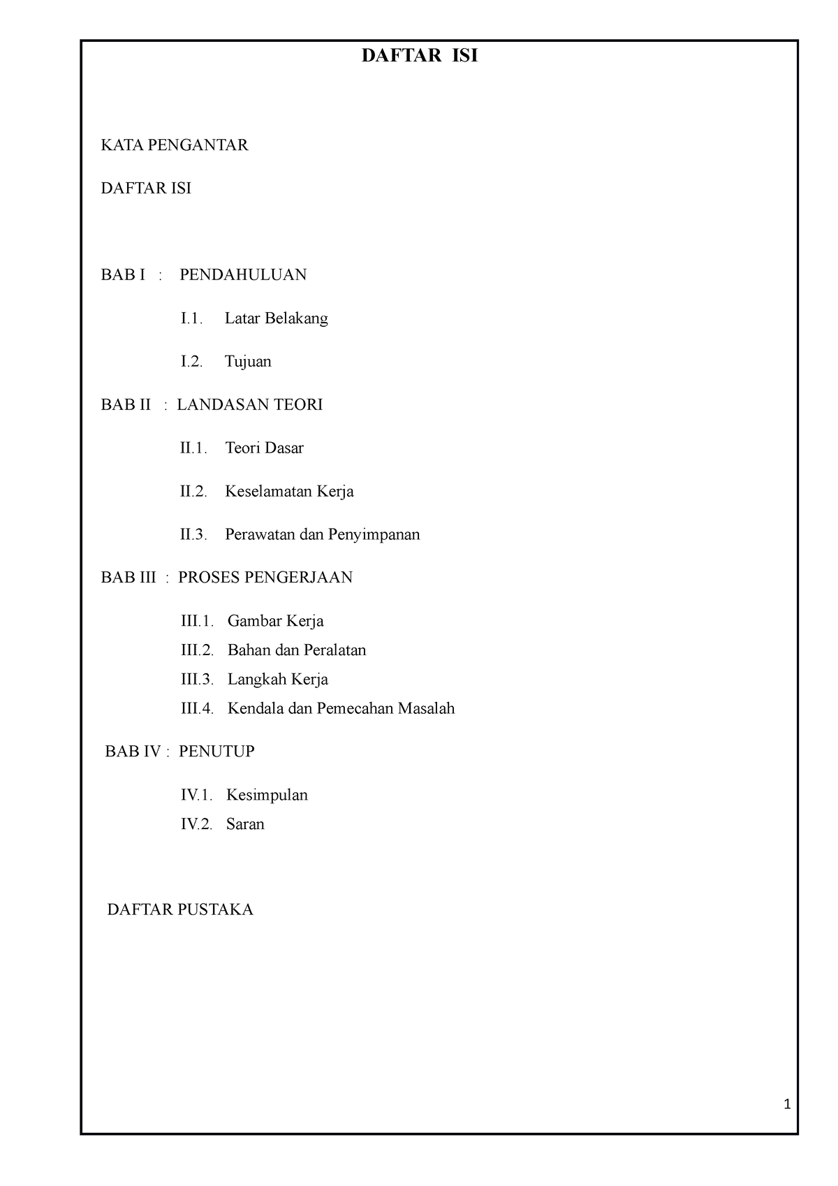 Bubut - DAFTAR ISI KATA PENGANTAR DAFTAR ISI BAB I : PENDAHULUAN I ...