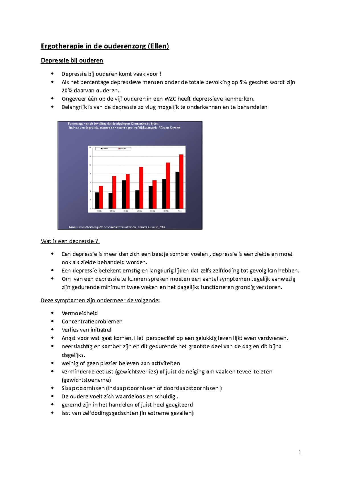 Depressie Bij Ouderen Ellen Gunst 2021-2022 - Ergotherapie In De ...