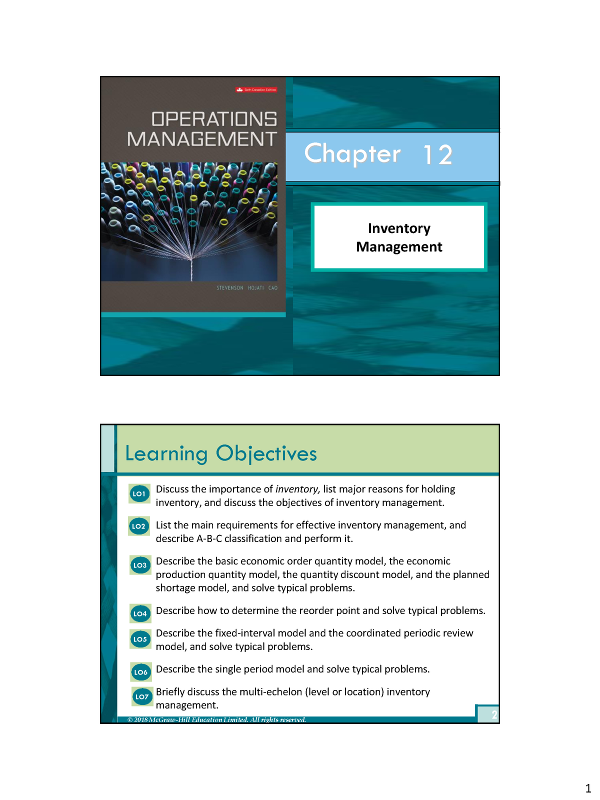 Chapter 12 Inventory Management - Chapter Inventory Management 12 ...