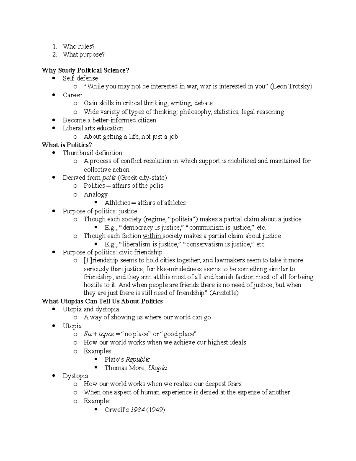 what-is-politics-1-who-rules-2-what-purpose-why-study-political