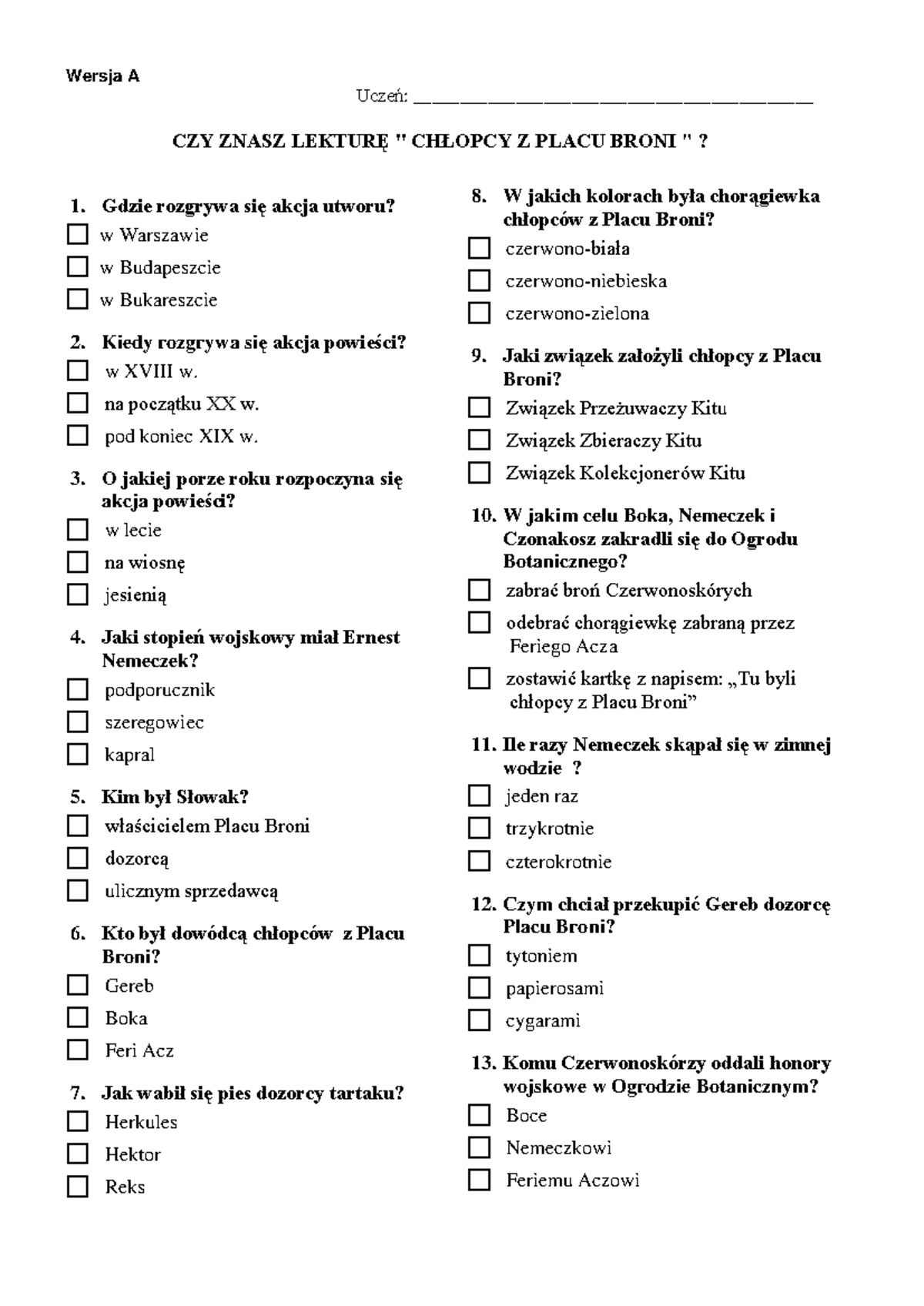 Szczegółowe Streszczenie Chłopcy Z Placu Broni www.studocu.com