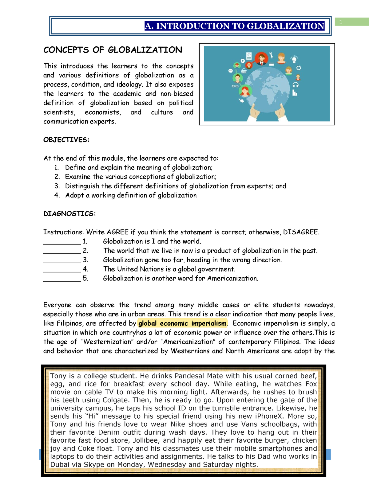 Module 1 - Introduction Of Globalization - College Of Arts And Sciences ...